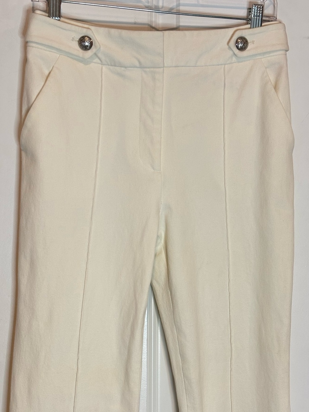 Veronica Beard Cream High-Waist Flare Pants - Picture 3 of 15